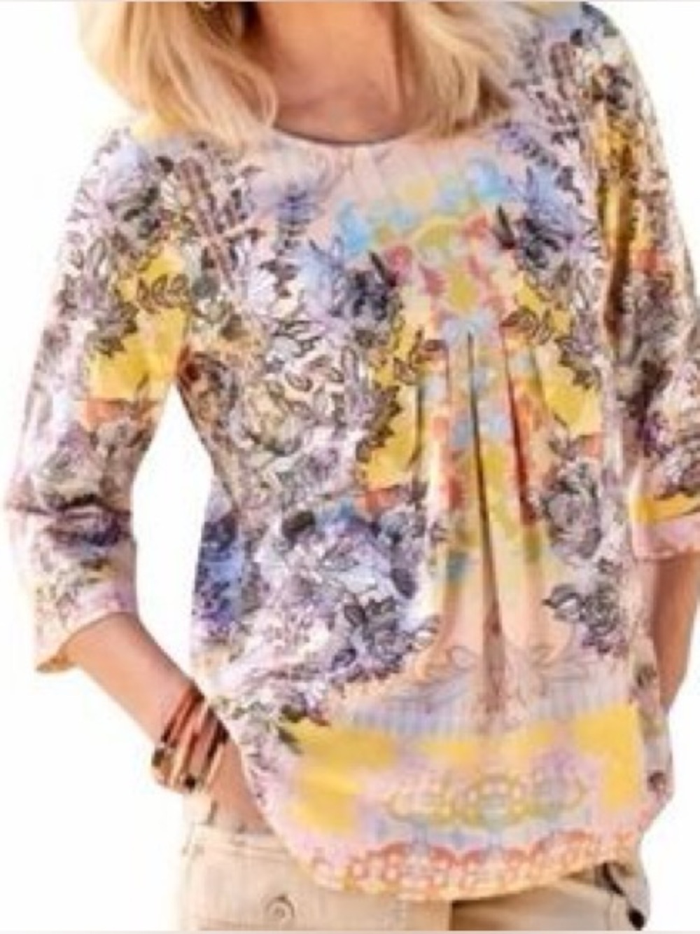Soft Surroundings Floral Print Westo Tunic Top